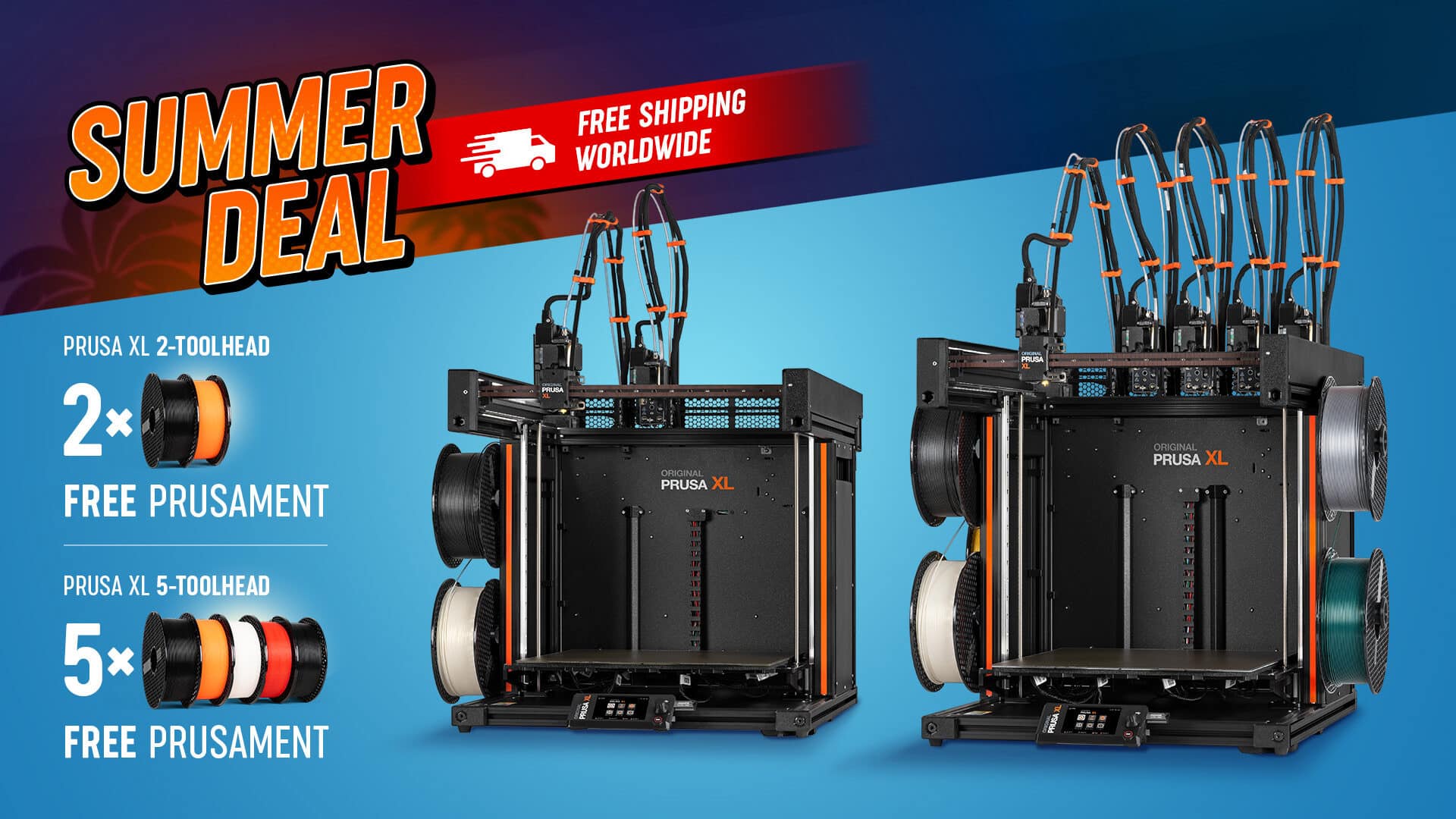 Prusa XL Summer Deal 2025: spedizione gratuita e filamenti in omaggio