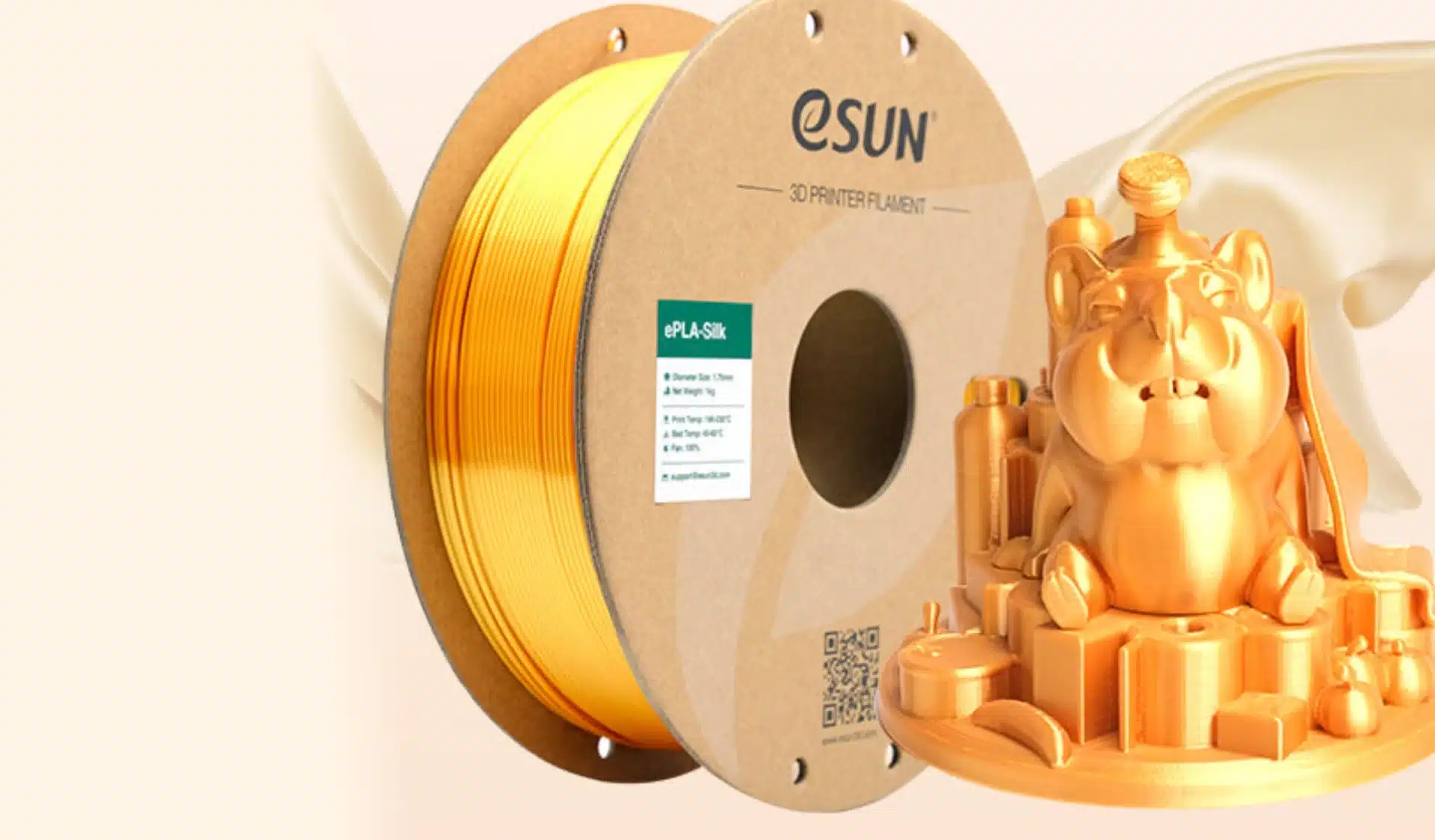 eSUN PLA Silk (Metallo Oro): il filamento 3D da 12 euro che stampa come se costasse il triplo