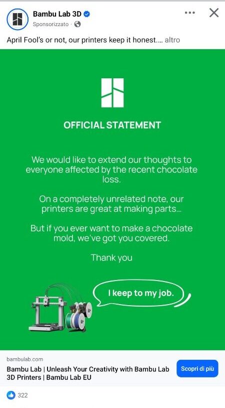 Bambulab Chocolate Loss